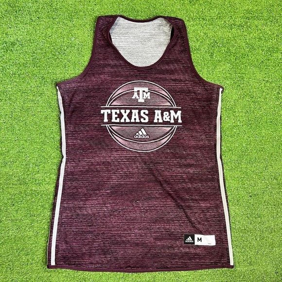 Texas A&M Team Issue Practice Jersey Med. Aggie Basketball Reversible Adidas EUC - Picture 1 of 8